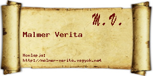 Malmer Verita névjegykártya